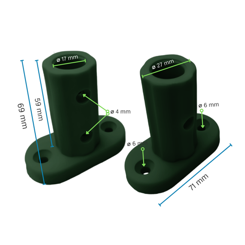 Podstawa mocująca linę zbrojoną 16 mm ECO do podłoża