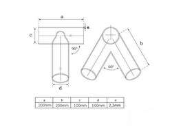 2 x Łącznik do belki Ø100 mm, 90°