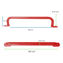 Metalowy uchwyt 550 mm EN1176