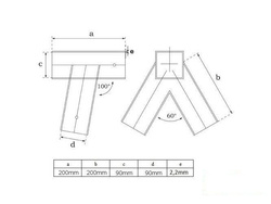 2 x Łącznik do belki 90x90 mm, 100°