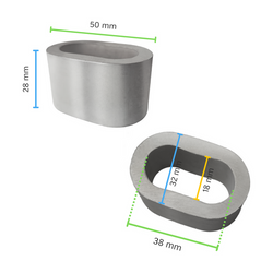 Pierścień aluminiowy owalny 28 mm 18EK