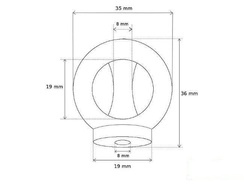 Oczko metalowe ze stali nierdzewnej M8