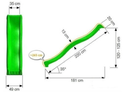 Zjeżdżalnia plastikowa dla dzieci 2,5m 250cm