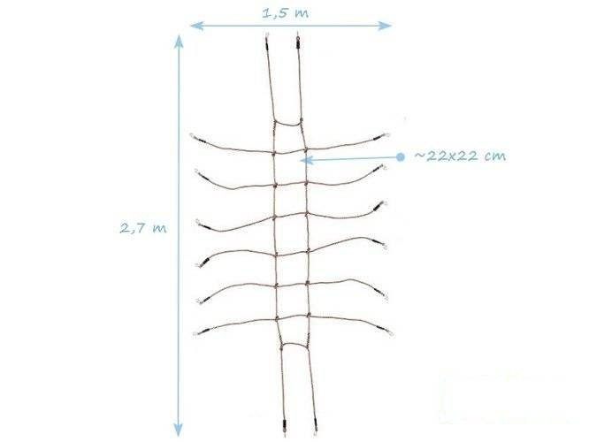 Siatka wspinaczkowa na plac zabaw 150x270 cm