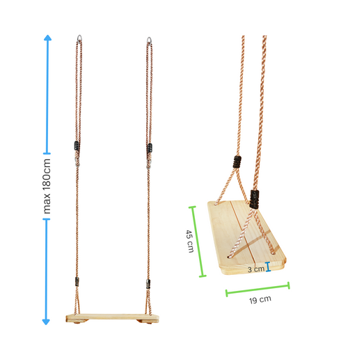 Huśtawka płaska drewniana