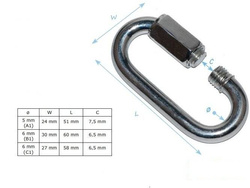Karabinek HMS 6x30x60 mm