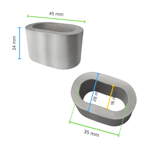Pierścień aluminiowy owalny 24 mm 16EK
