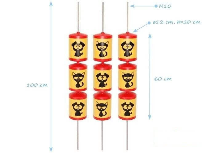 Zestaw, psy, koty, urządzenia na plac zabaw