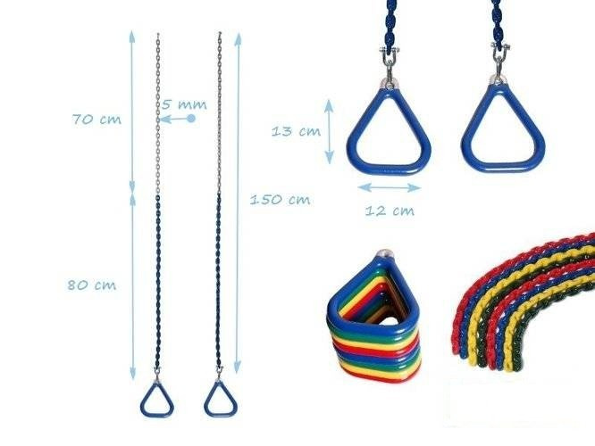 Trójkątne Obręcze gimnastyczne na łańcuchu