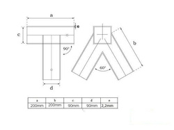 2 x Łącznik do belki 90x90 mm, 90°