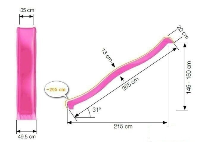 Zjeżdżalnia ogrodowa dla dzieci 3m 300cm