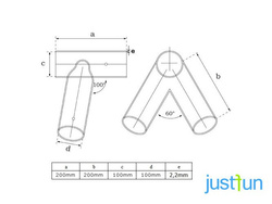 2 x Łącznik do belki Ø100 mm, 100°