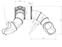 Zjeżdżalnia tubowa zakręt do podestu 1,00 m, EN 1176