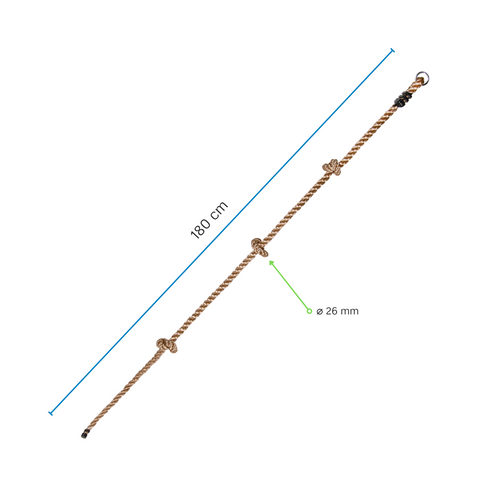 Lina wspinaczkowa z węzłami na plac zabaw