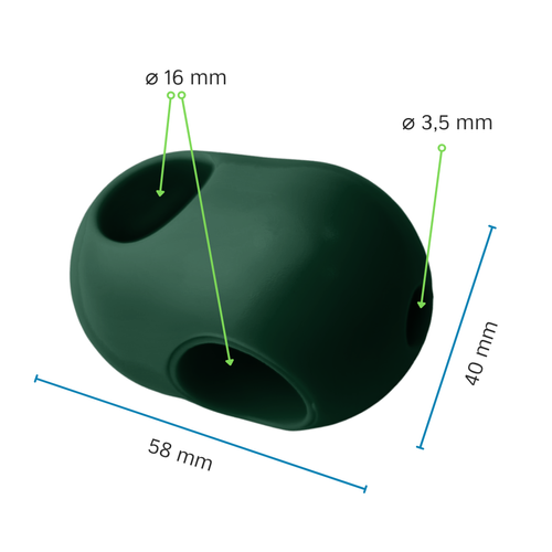 Łącznik krzyżowy jednoczęściowy do liny zbrojonej ø16mm
