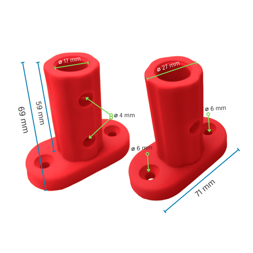 Podstawa mocująca linę zbrojoną 16 mm ECO do podłoża