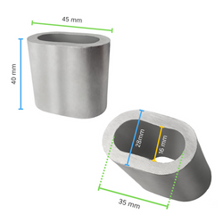 Pierścień aluminiowy owalny 40 mm 16E