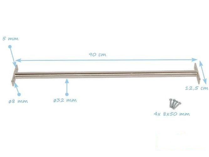 Drążek do akrobacji ze stali nierdzewnej na plac zabaw 900 mm