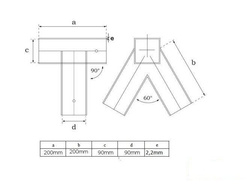 Łącznik do belki 90x90 mm, 90°