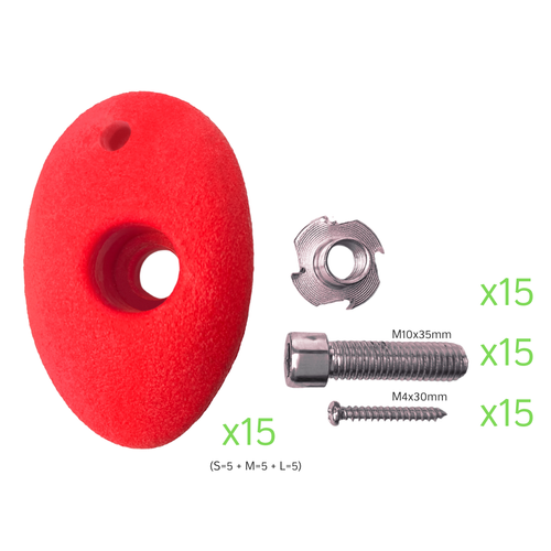 Kamienie do wspinaczki S+M+L (15 sztuk)