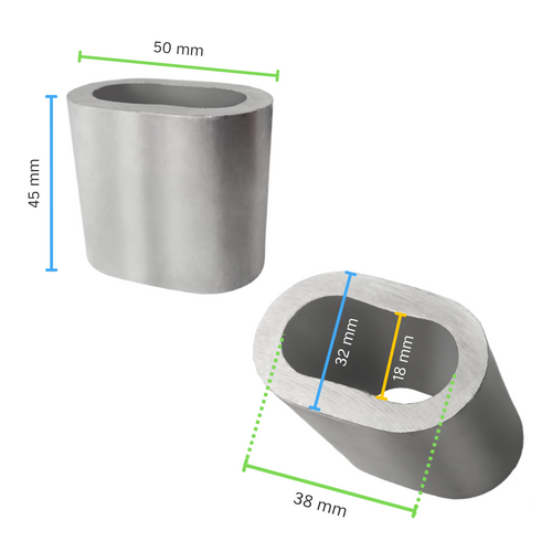 Pierścień aluminiowy owalny 45 mm 18E