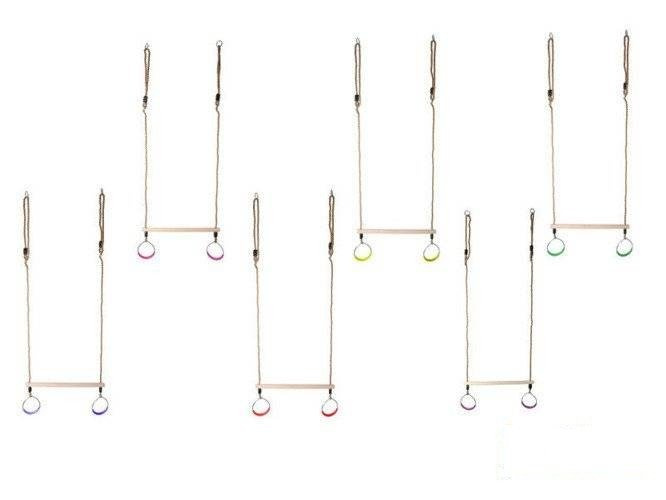 Trapez gimnastyczny z okrągłymi obręczami