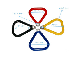 Obręcze gimnastyczne trójkątne bez łańcuchów