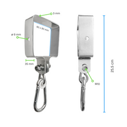 Metalowa obejma do huśtawki 90x90