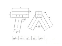 Łącznik do huśtawki - belka 90x90 mm, 100°