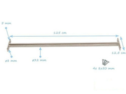 Drążek do akrobacji ze stali nierdzewnej na plac zabaw 1250 mm