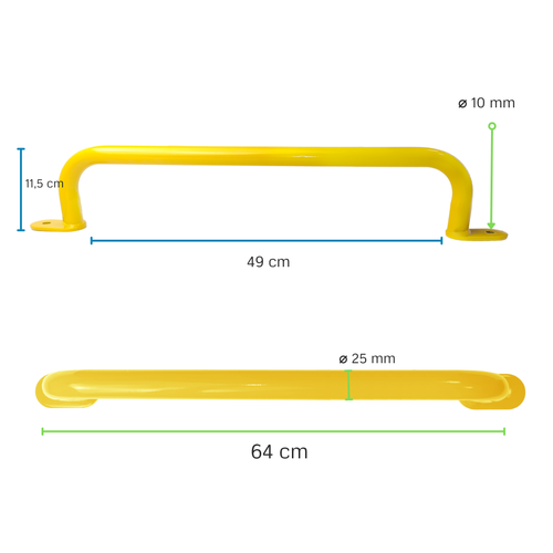 Metalowy uchwyt 550 mm EN1176