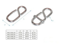 Ósemka do regulacji lin z barierką 6x70 mm