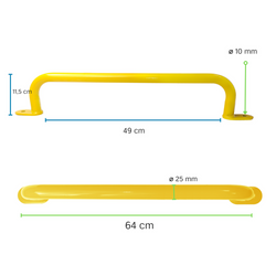 Metalowy uchwyt 550 mm EN1176