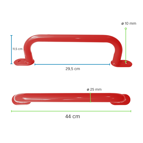 Metalowy uchwyt 350 mm na publiczny plac zabaw