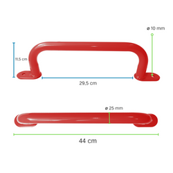 Metalowy uchwyt 350 mm na publiczny plac zabaw