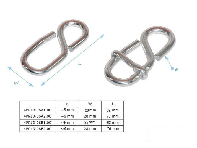Ósemka do regulacji liny z barierką 5x60 mm