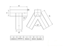2 x Łącznik do belki 90x90 mm, 90°